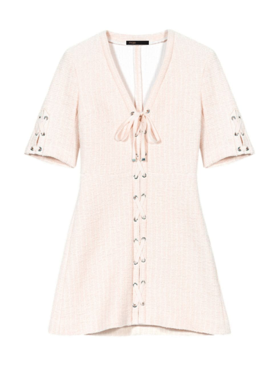 Maje Women's Short Tweed Dress In Off White