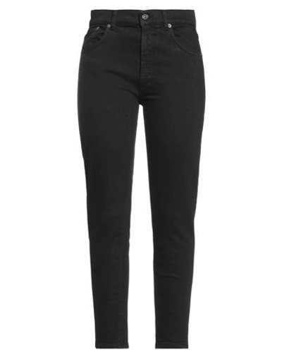 Dondup Woman Denim Pants Black Size 33 Cotton, Elastomultiester, Elastane