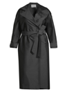 Baacal, Plus Size Women's Taffeta Trench Coat In Black
