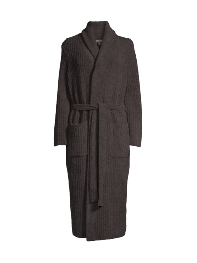 Barefoot Dreams Eco Cozychic Ribbed Dressing Gown In Carbon