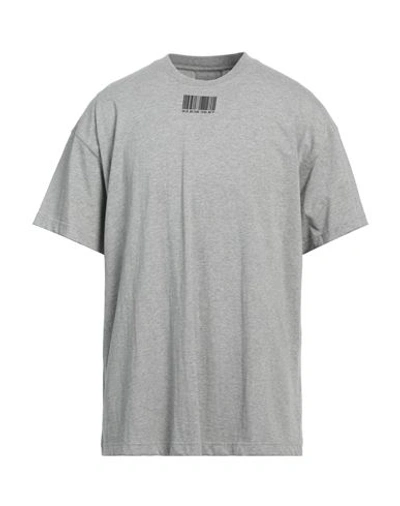 Vtmnts Man T-shirt Grey Size M Cotton In Grey