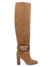 Dee Ocleppo Women's Samantha Belted Detail Over The Knee Boots In Tan Suede