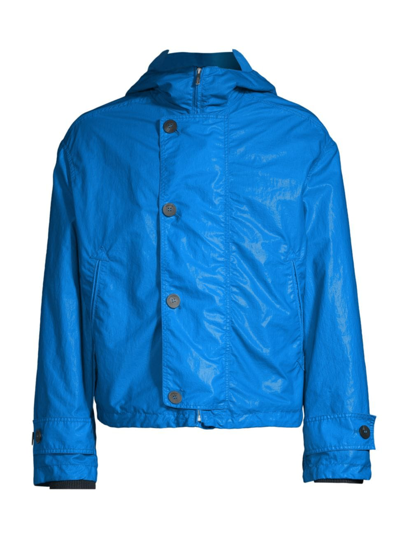 Ferragamo Men's Garment Dyed Blouson Jacket In Cerulean Blue