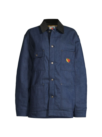 Sky High Farm Men's Unisex Chore Denim Jacket In Blue