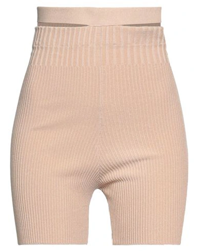 Andreädamo Andreādamo Woman Shorts & Bermuda Shorts Beige Size M Viscose, Polyester, Polyamide, Elastane