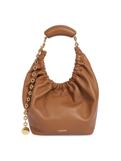 Loewe Women's Squeeze Small Leather Bag In Oak