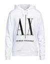 Armani Exchange Man Sweatshirt White Size Xl Cotton, Elastane