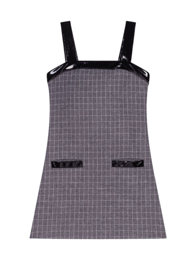 Maje Women's Short Checked Dress In Grey