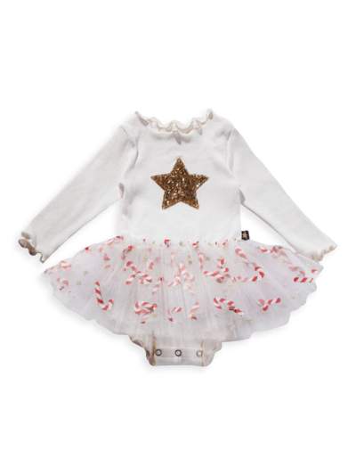 Petite Hailey Baby Girl's Candy Cane Tutu Dress In White
