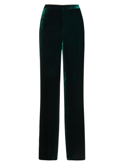 Polo Ralph Lauren Velvet Straight-leg Trousers In Jade