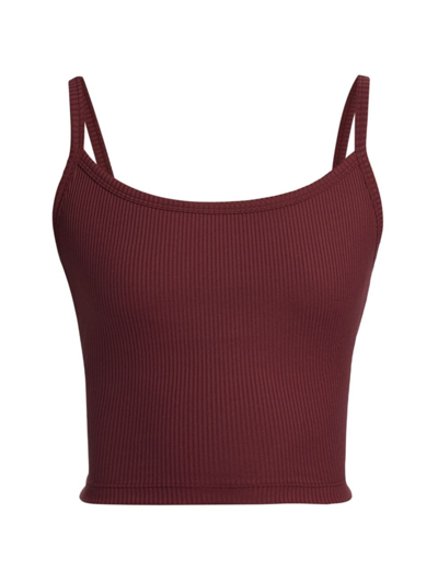 Year Of Ours Ribbed Bralette Tank Dark Cherry S In Purple