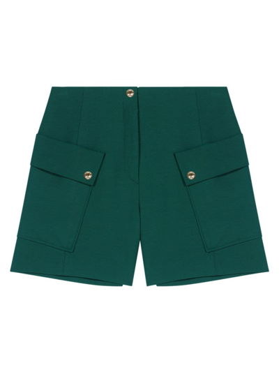 Maje Structured Shorts With Pockets For Fall/winter In Bottle Green /