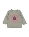 Guess Newborn Boy T-shirt Military Green Size 3 Cotton In Green