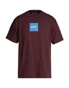 Huf Man T-shirt Burgundy Size Xl Cotton In Red