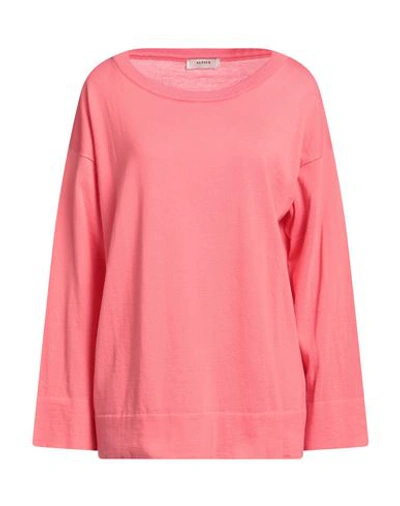 Alpha Studio Woman Sweater Salmon Pink Size 10 Cotton