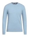 Florence Cashmere Man Sweater Sky Blue Size 36 Wool, Cashmere, Elastane