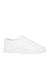 Doucal's Doucals Womens White Tumblet Panelled Leather Low-top Trainers