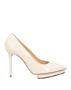 CHARLOTTE OLYMPIA CHARLOTTE OLYMPIA WOMAN PUMPS BEIGE SIZE 6.5 SOFT LEATHER