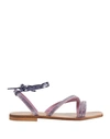 Liu •jo Woman Sandals Light Purple Size 7 Textile Fibers