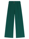 Maje Womens Verts Picalo High-rise Wide-leg Stretch-woven Trousers In Bottle Green /