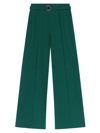 Maje Womens Verts Picalo High-rise Wide-leg Stretch-woven Trousers In Bottle Green
