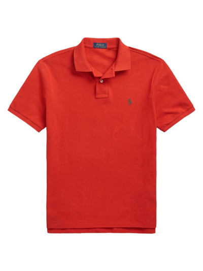 Polo Ralph Lauren Custom Slim Fit Mesh Polo Shirt In Sportsman Orange
