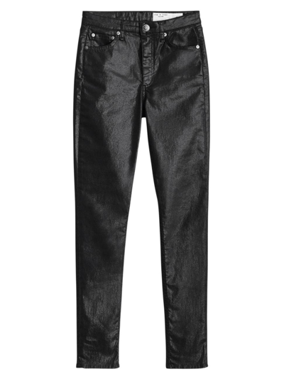 Rag & Bone Nina Coated High-rise Skinny Jeans In Black