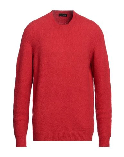 Roberto Collina Man Sweater Coral Size 42 Cotton, Nylon, Elastane In Red