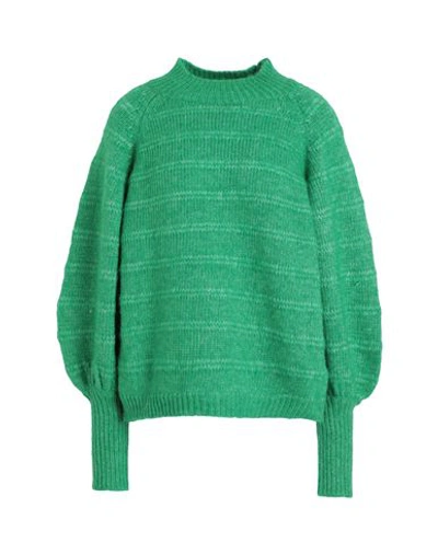 Only Woman Turtleneck Green Size M Recycled Polyester, Polyester, Acrylic, Wool
