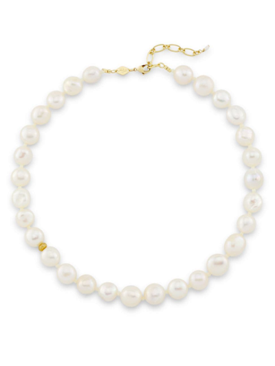 Anni Lu Women's Iconic Stellar 18k-gold-plated, Cultured Freshwater Pearl & Glass Beaded Necklace In White