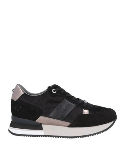 Apepazza Woman Sneakers Black Size 11 Soft Leather, Textile Fibers