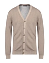 Daniele Fiesoli Man Cardigan Khaki Size L Merino Wool In Beige