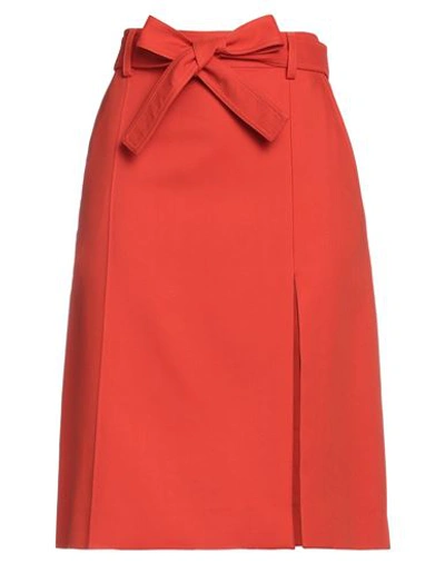 Stella Mccartney Woman Midi Skirt Orange Size 4-6 Viscose, Cotton