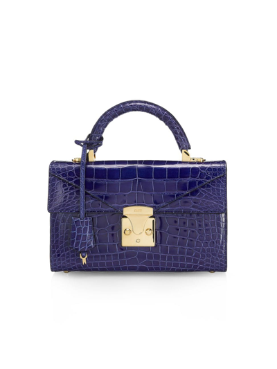 Stalvey Women's Small Top Handle 2.5 Alligator Bag In Admiral Blue