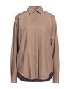 Maria Vittoria Paolillo Mvp Woman Shirt Camel Size 4 Viscose, Wool In Beige