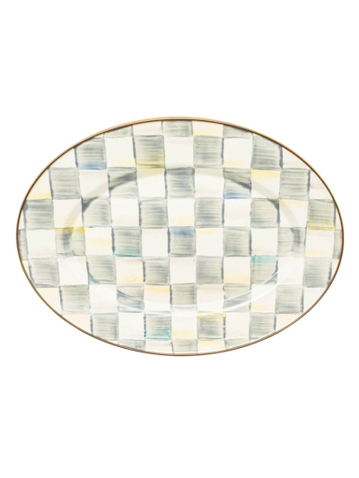 Mackenzie-childs Sterling Check Enamel Oval Platter, Small In No Color