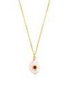 Anni Lu Women's Iconic 18k-gold-plated, Freshwater Pearl & Gemstone Pendant Necklace In Ruby