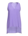Simona Corsellini Woman Top Light Purple Size 2 Silk