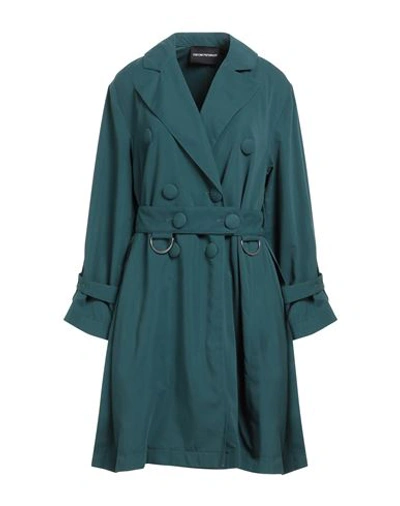 Emporio Armani Woman Overcoat Green Size 12 Polyester