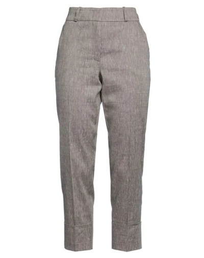 Peserico Woman Pants Grey Size 12 Virgin Wool, Linen