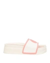 Liu •jo Woman Sandals Ivory Size 8 Rubber In White
