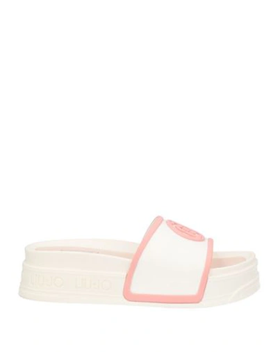 Liu •jo Woman Sandals Ivory Size 8 Rubber In White