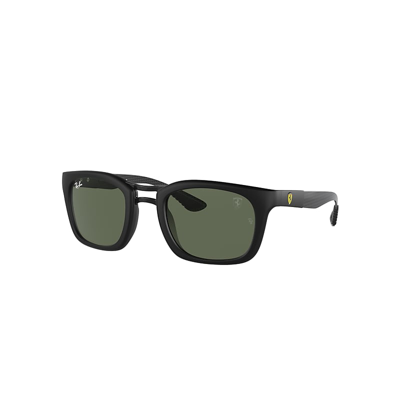 Ray Ban Sunglasses Unisex Rb8362m Scuderia Ferrari Collection - Dark Carbon Frame Green Lenses 53-25 In Carbon Dunkel