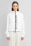 Moncler Logo-print Panelled Puffer Jacket In White
