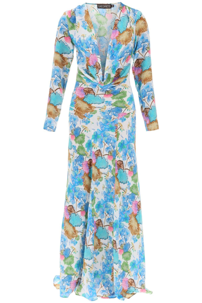 Siedres Senty Floral Maxi Dress In Multi-colored