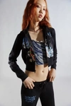ED HARDY LOTUS HOODED ZIP-UP JACKET IN BLACK, WOMEN'S AT URBAN OUTFITTERS