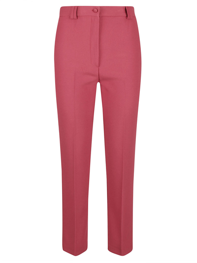 Hebe Studio Pink Cady Trousers In Rubino