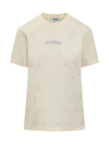 Msgm T-shirt With Logo In Cream