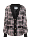 Msgm Single-breasted Tweed Jacket In Black
