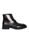 Alexander Mcqueen Leather Ankle Boot In Black